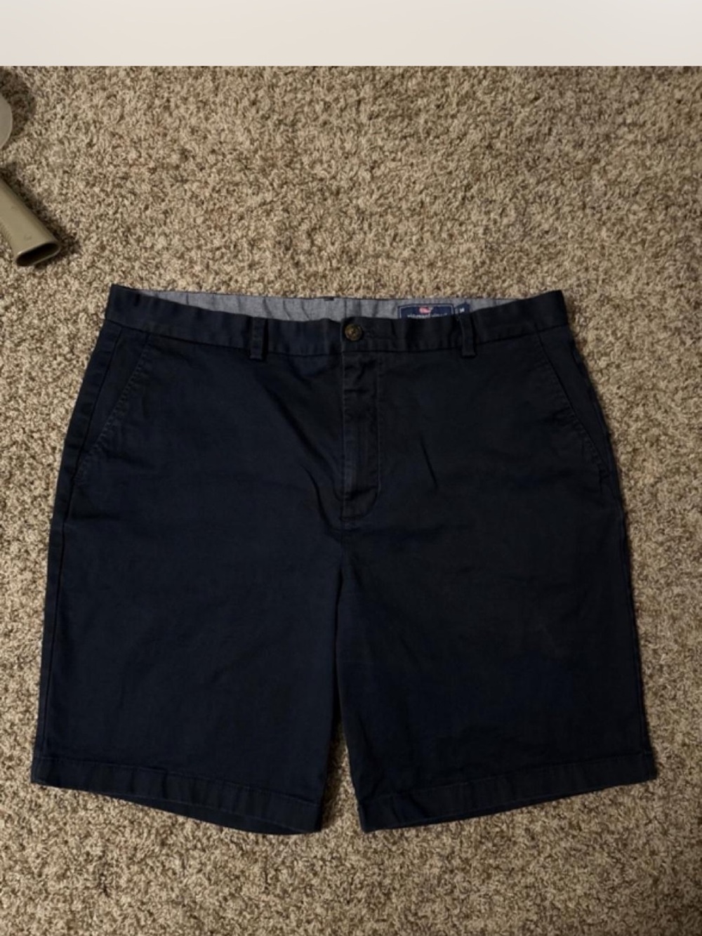 Vineyard Vines Navy Flat-Front Chino Shorts
